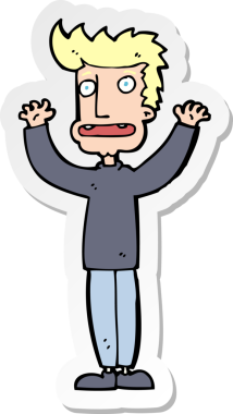 Bir insan tarafından çizilmiş bir karikatür çıkartması.