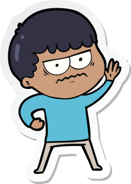 Bir insan tarafından çizilmiş bir karikatür çıkartması.