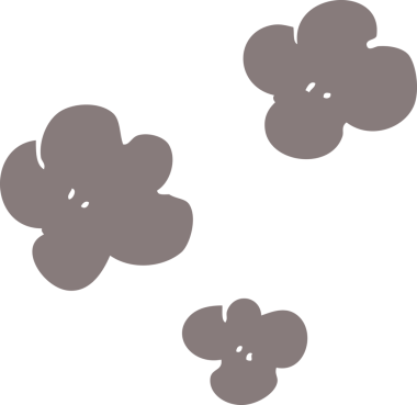 Bir insan tarafından çizilmiş dumanlı bulut sembolünün düz renk çizimi