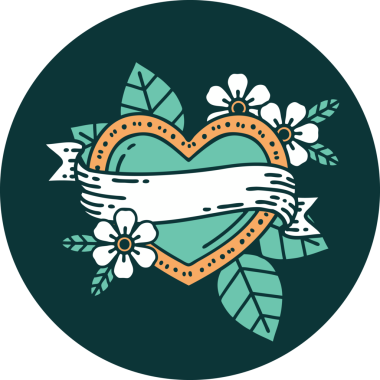 Bir insan tarafından çizilmiş kalp ve bayrağın ikonik dövme şekli