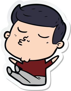 Bir insan tarafından çizilmiş bir çizgi film modelinin çıkartması.