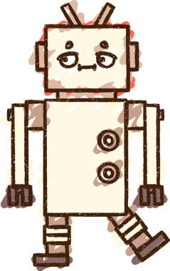 Bir insan tarafından çizilen Çılgın Robot Tebeşiri