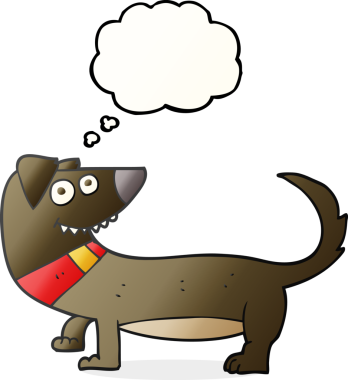 Bir insan tarafından çizilmiş serbest çizim baloncuk köpek.