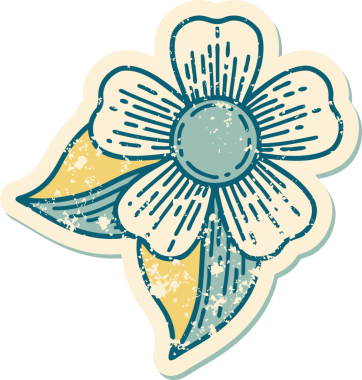 Bir insan tarafından çizilmiş bir çiçeğin sembolik dövmesi.