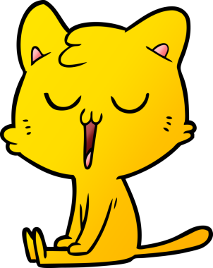 Bir insan tarafından çizilmiş çizgi film kedisi.