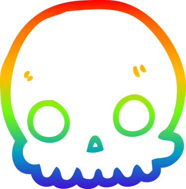 gökkuşağı gradyan çizgi çizimi bir insan tarafından çizilmiş bir kafatası