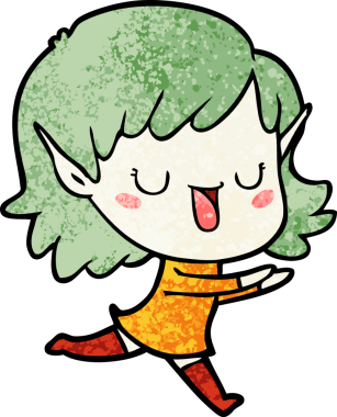 Bir insan tarafından çizilmiş bir elf kızı.