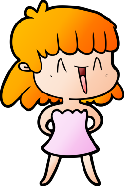 Bir insan tarafından çizilmiş karikatür kadın.