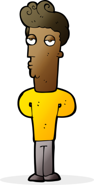 Bir insan tarafından çizilmiş sıkıcı bir çizgi film.