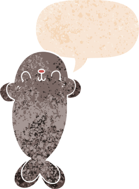 grunge ile konuşma balonu ile karikatür mühür sıkıntılı retro stil bir insan tarafından çizilmiş