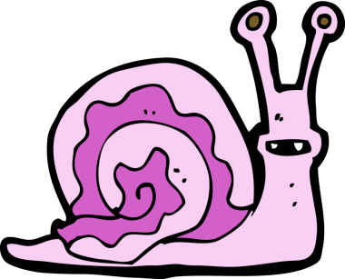 bir insan tarafından çizilmiş karikatür salyangozu