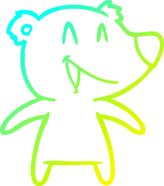 Bir insan tarafından çizilmiş gülen ayı çizgi filmi.