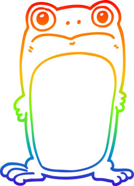 Bir insan tarafından çizilmiş gökkuşağı gradyan çizgi çizimi.