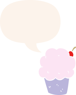 Bir insan tarafından çizilmiş, konuşma baloncuklu çizgi film keki.