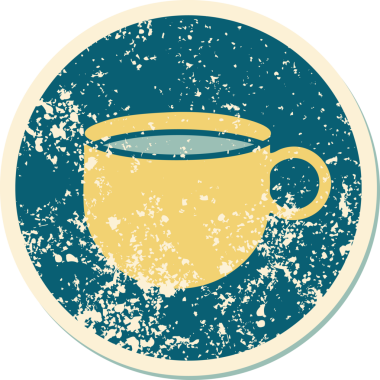 Bir insan tarafından çizilmiş kahvenin sembolik dövmeli görüntüsü.