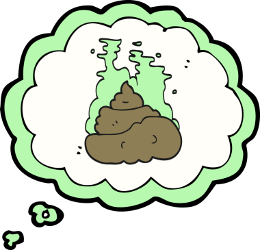 Bir insan tarafından çizilmiş serbest çizim baloncuk karikatür iğrenç kaka