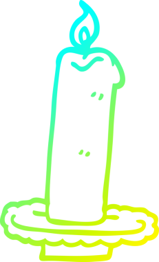 Bir insan tarafından çizilmiş cadılar bayramı mumu yanan bir çizgi film çizimi.