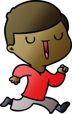 Bir insan tarafından çizilmiş mutlu çocuk çizgi filmi.