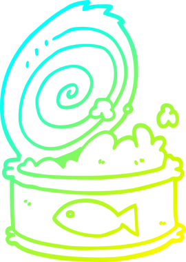 Bir insan tarafından çizilmiş konserve yiyeceğin soğuk gradyan çizimi