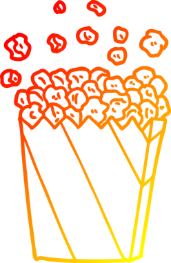 Bir insanın çizdiği çizgi film mısırının sıcak gradyan çizimi.