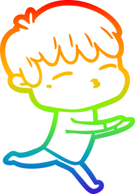 Gökkuşağı gradyanı çizimi Bir insan tarafından çizilmiş meraklı bir çocuk