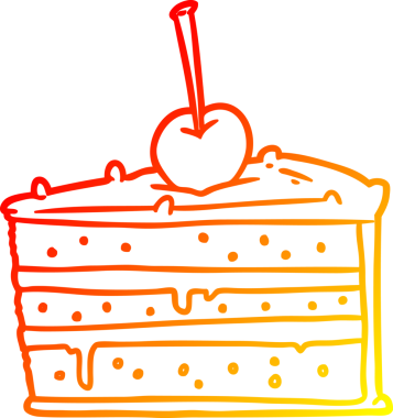 Bir insanın çizdiği çikolatalı pastanın sıcak çizgisi.