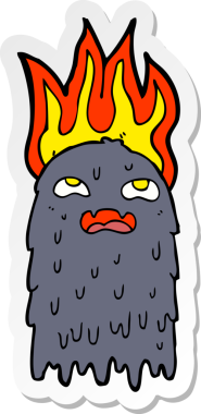 Bir insan tarafından çizilmiş yanan bir hayaletin çıkartması.