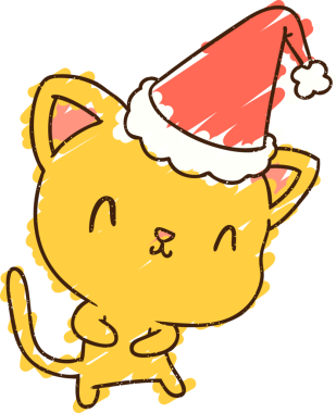 Bir insan tarafından çizilen Noel Kedisi Tebeşiri