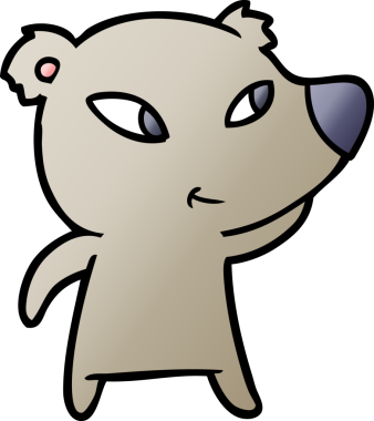 Bir insan tarafından çizilmiş sevimli çizgi film ayısı.