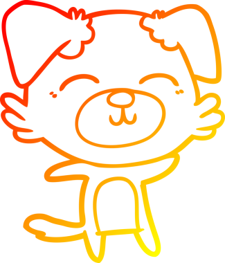 Bir insan tarafından çizilmiş çizgi film köpeğinin sıcak çizgi çizimi