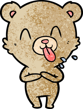 Bir insan tarafından çizilmiş kaba çizgi film ayısı.