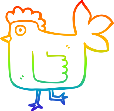 gökkuşağı gradyanı çizimi bir insan tarafından çizilmiş tavuk çizgi