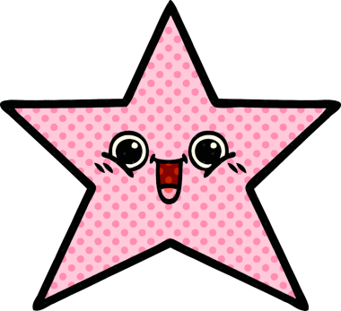 Bir insan tarafından çizilmiş yıldız balığı çizgi filmi.