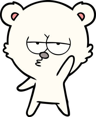 Bir insan tarafından çizilmiş sıkılan kutup ayısı çizgi filmi.