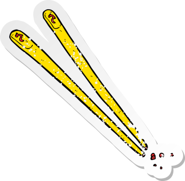 Bir insan tarafından çizilmiş karikatür çubuğunun gerilmiş yapıştırması.