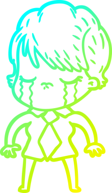 Bir insan tarafından çizilmiş ağlayan bir karikatür çizimi.