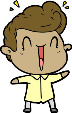 Bir insan tarafından çizilmiş heyecanlı bir çizgi film.