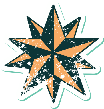 Bir insan tarafından çizilmiş bir yıldızın sembolik dövmeli görüntüsü