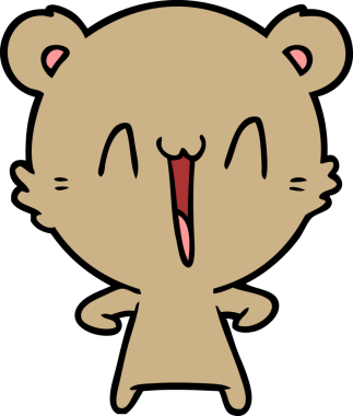 Bir insan tarafından çizilmiş mutlu ayı karikatürü