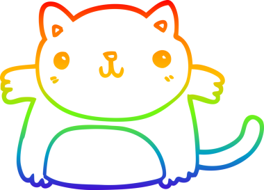 gökkuşağı gradyanı çizimi bir insan tarafından çizilmiş çizgi film kedisi