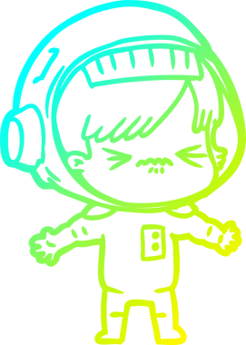 Bir insan tarafından çizilmiş kızgın bir uzay kızı çizimi.