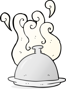 Bir insan tarafından çizilmiş karikatür yemek servisi.