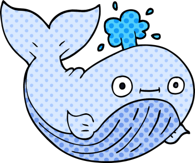 Bir insan tarafından çizilmiş karalama deniz balinası.