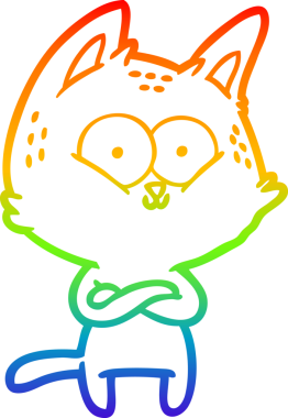 gökkuşağı gradyanı çizimi bir insan tarafından çizilmiş çizgi film kedisi