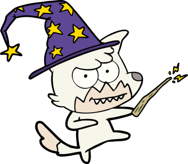 Bir insan tarafından çizilmiş sırıtan tilki çizgi filmi.