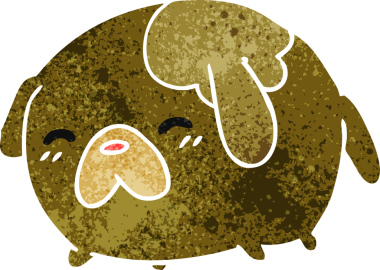 Bir insan tarafından çizilmiş sevimli kawaii köpeğinin serbest çizimi.