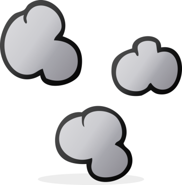 Bir insan tarafından çizilmiş karikatür duman bulutları