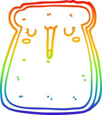 gökkuşağı gradyan çizgi çizimi bir insan tarafından çizilmiş bir tost.