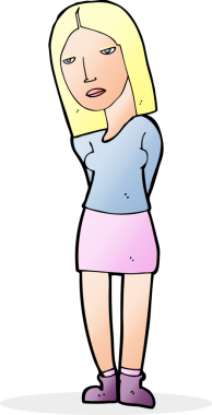 Bir insan tarafından çizilmiş bir karikatür kadını bekliyor.