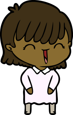 Bir insan tarafından çizilmiş karikatür kadın.